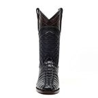 Platinum Rhodes Nile Crocodile Tail Boots - Black - Roper Toe