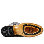 Ridge Ostrich Leg Boots - Denim Blue - Roper Toe