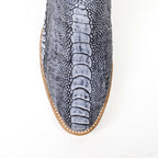 Ridge Ostrich Leg Boots - Denim Blue - Roper Toe