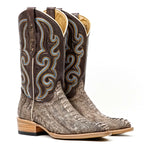 Ridge Ostrich Leg Boots - Rustic Brown - Roper Toe
