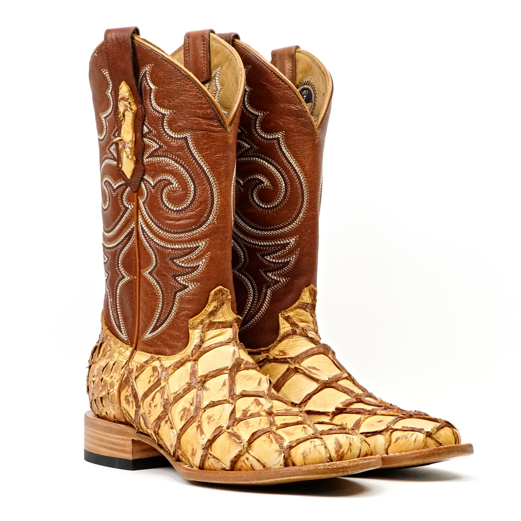 Butch Pirarucu Fish Boots - Caramel Buttercup - Square Toe