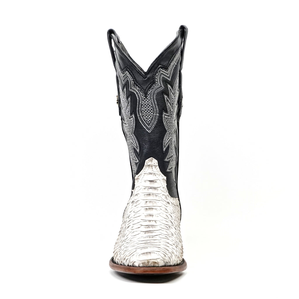 Tanner Python Boots - Natural - Roper Toe (PN240)