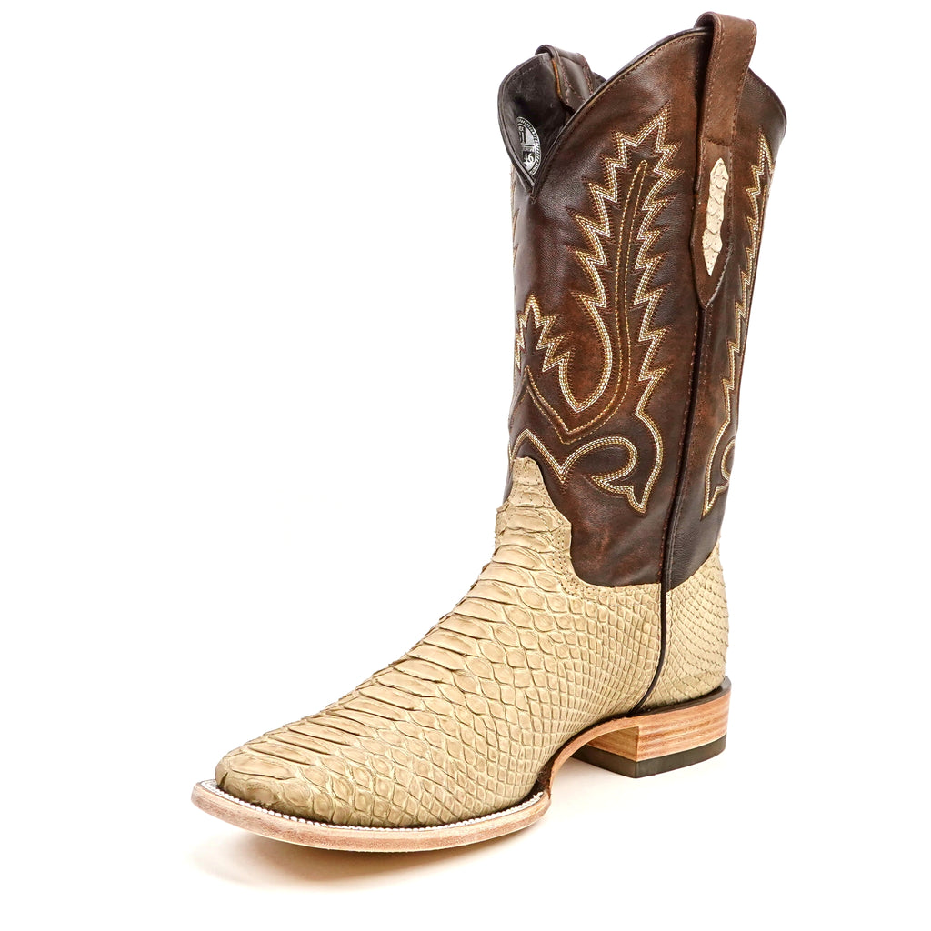 Tanner Cappuccino Python Boots - Square Toe (PN30)