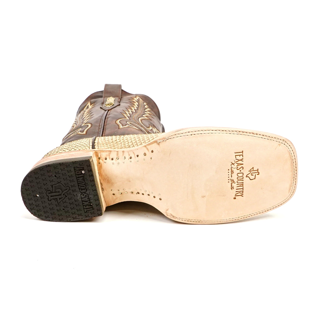 Tanner Cappuccino Python Boots - Square Toe (PN30)