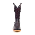 Rhodes Nile Crocodile Hornback Boots - Black Cherry - Square Toe (LM10)