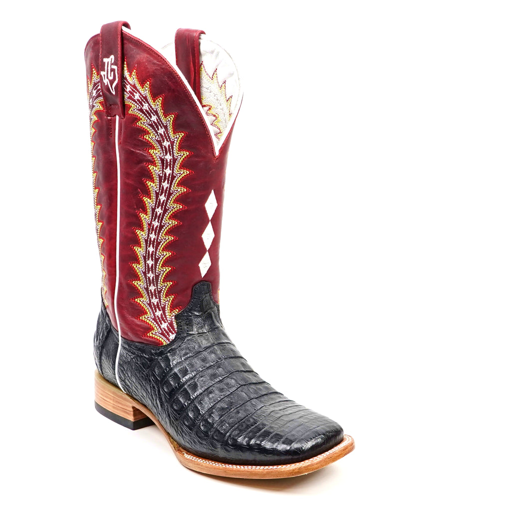 Ranger Caiman Full Belly Boots - Black - Square Toe
