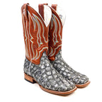 Butch Pirarucu Fish Boots - Newspaper - Square Toe
