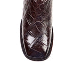 James Alligator Belly Boots - Brown - Square Toe