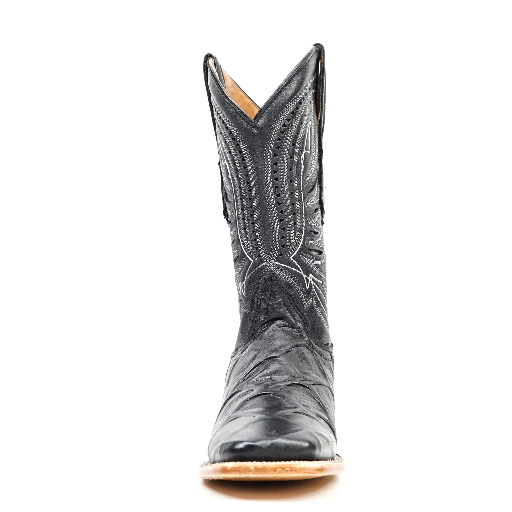 Pirarucu Black Boots - Embossed Leather - Square Toe (E687) - Gomez Western Wear