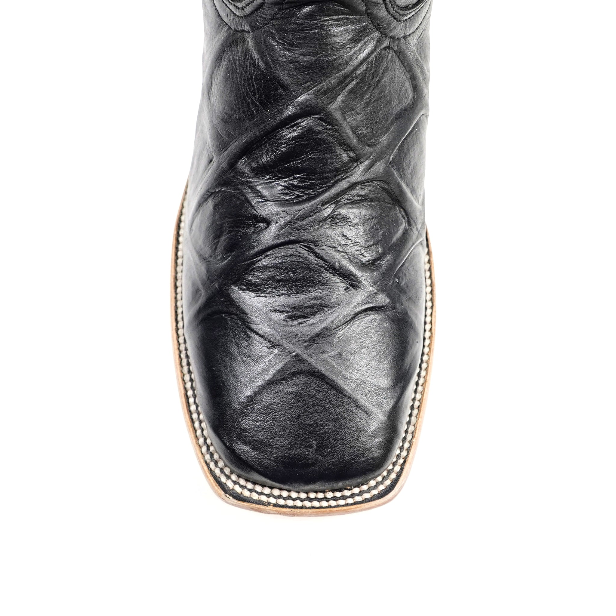Pirarucu Black Boots - Embossed Leather - Square Toe (E687) - Gomez Western Wear