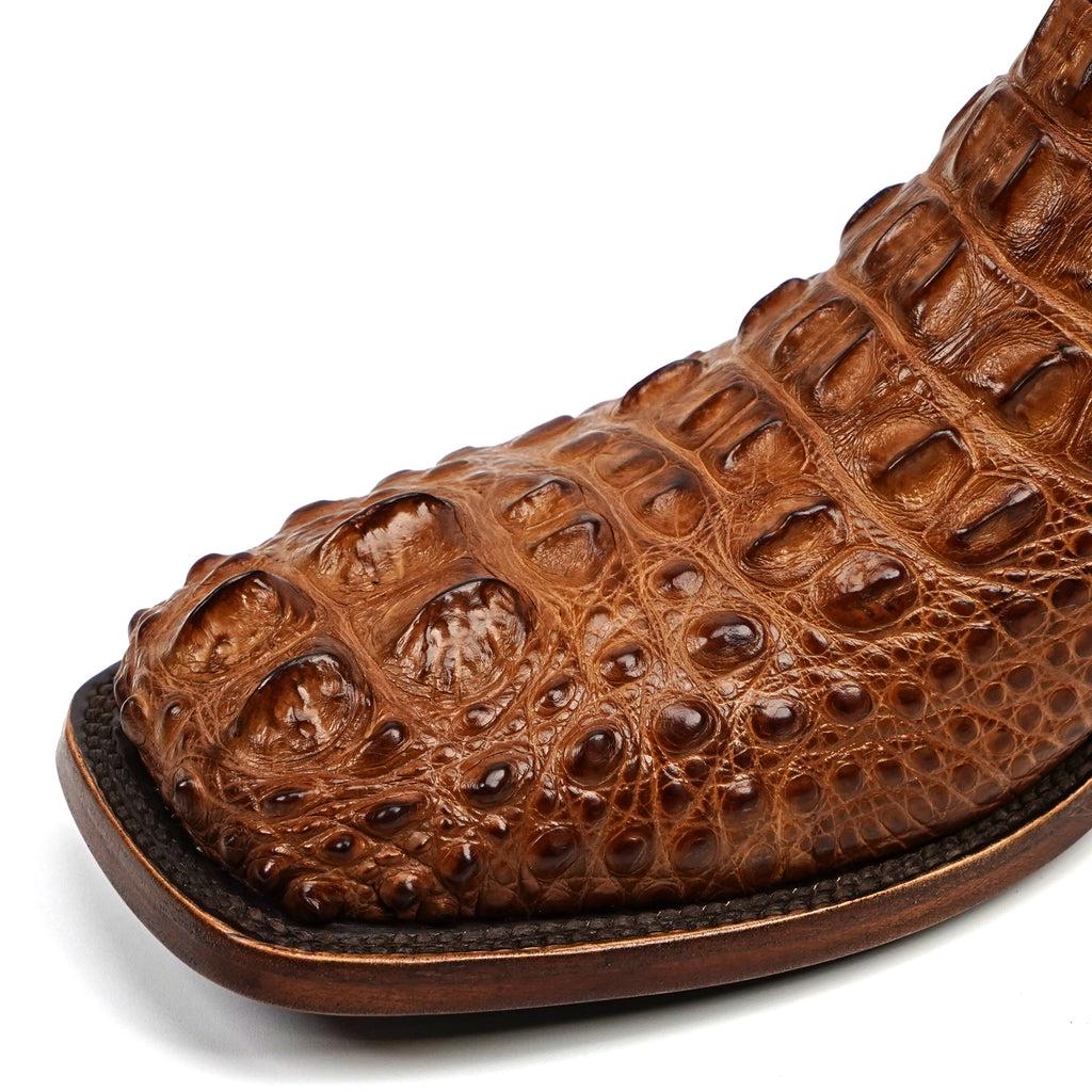 James Alligator Head Boots - Antique - Square Toe (AP50)