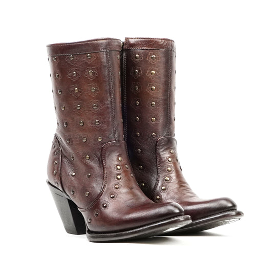 Anya Chocolate Brown Booties - J Toe - Gomez Western Wear
