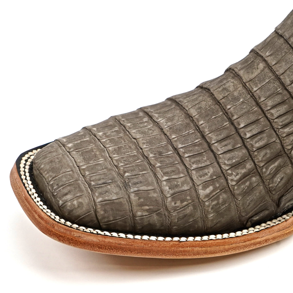 Rhodes Caiman Belly Boots - Gray - Square Toe (LM10)
