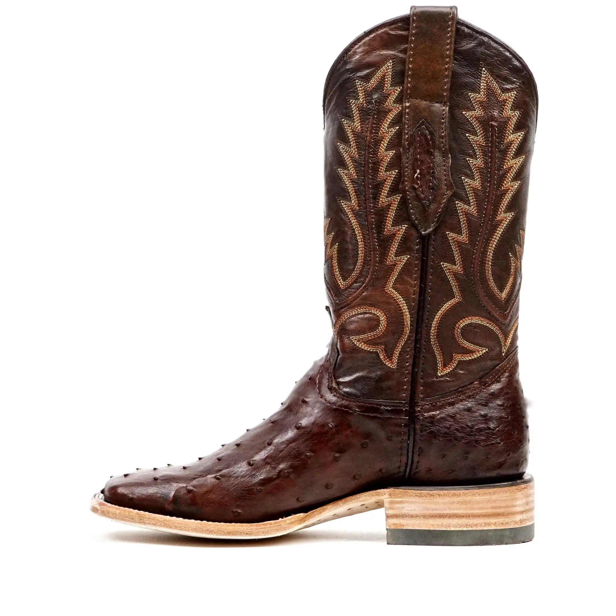 Austin Ostrich Boots - Brass - Square Toe (AV20) - Gomez Western Wear Bota Original Texas Country Gomez Western Wear