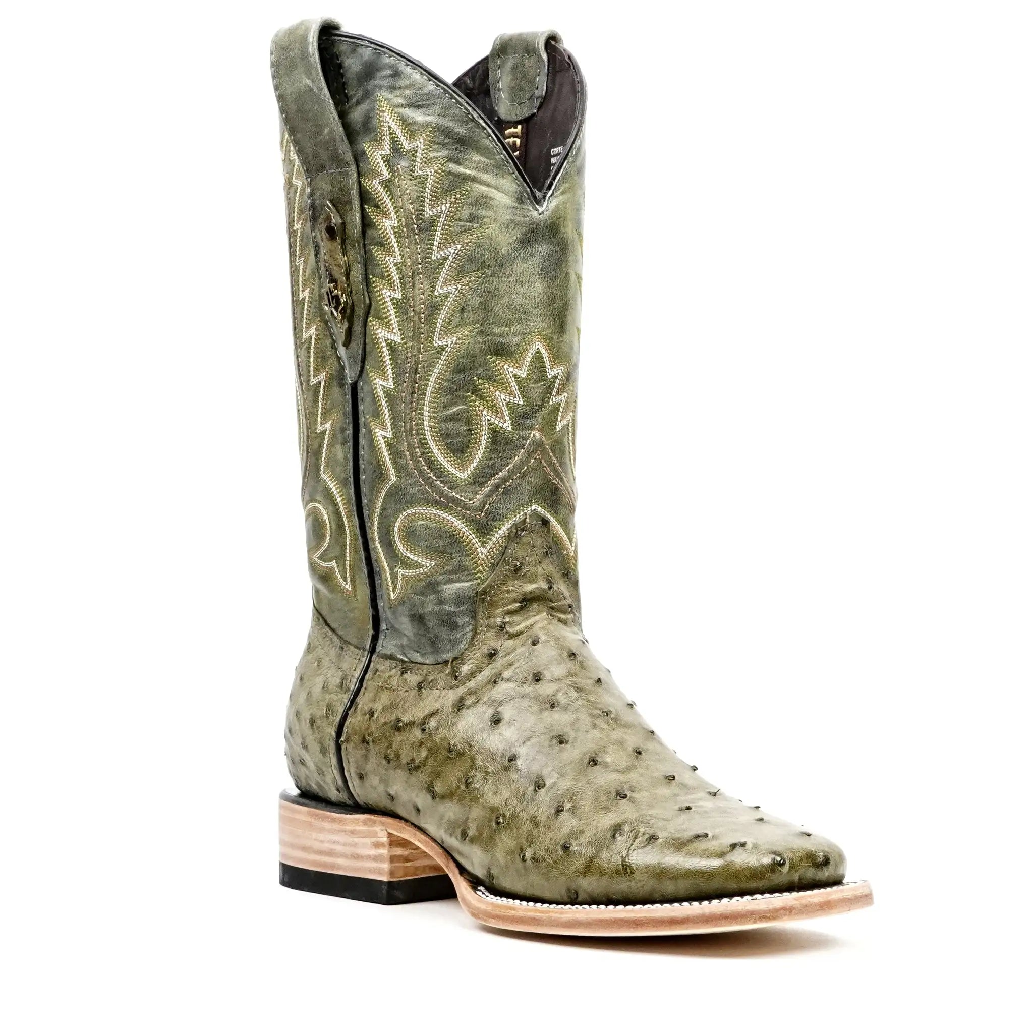 Austin Ostrich Boots - Agave - Square Toe (AV20) - Gomez Western Wear Exotic Boots Texas Country Gomez Western Wear