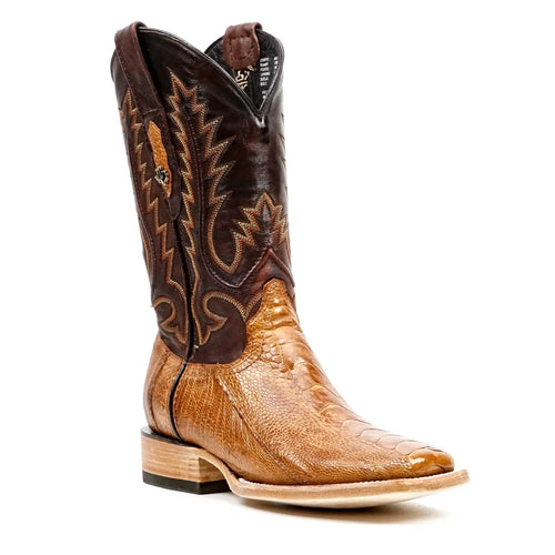Austin Ostrich Leg Boots - Maple - Square Toe (PA501) - Gomez Western Wear