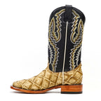 Pirarucu Fish Orix Boots - Embossed Leather - Square Toe (E962)