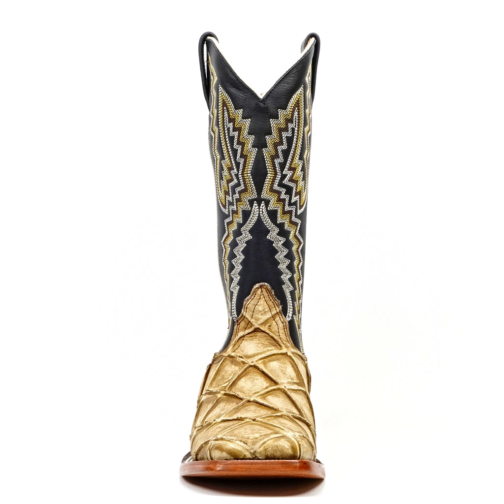 Pirarucu Fish Orix Boots - Embossed Leather - Square Toe (E962)