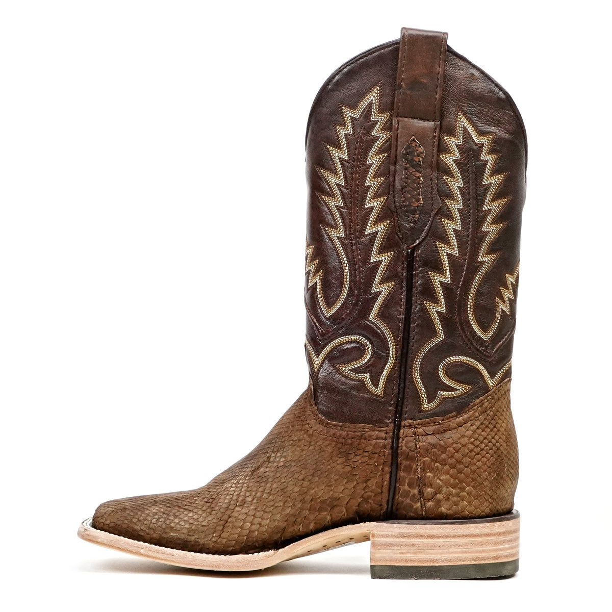 Tanner Python Boots - Tamarind - Square Toe (PN30)