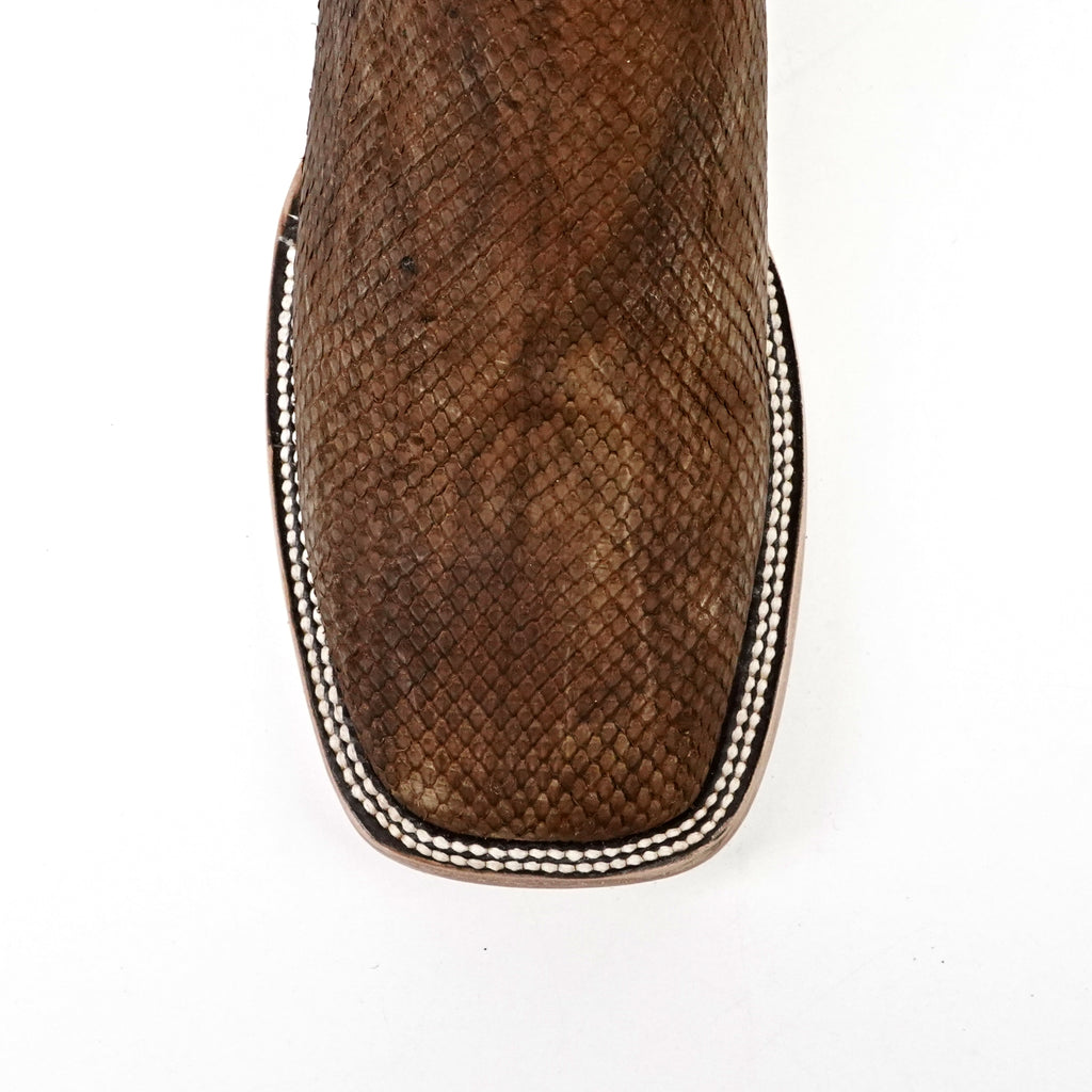 Tanner Python Boots - Tamarind - Square Toe (PN30)