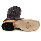 Rhodes Nile Crocodile Tail Boots - Black Cherry - Square Toe (LM10)