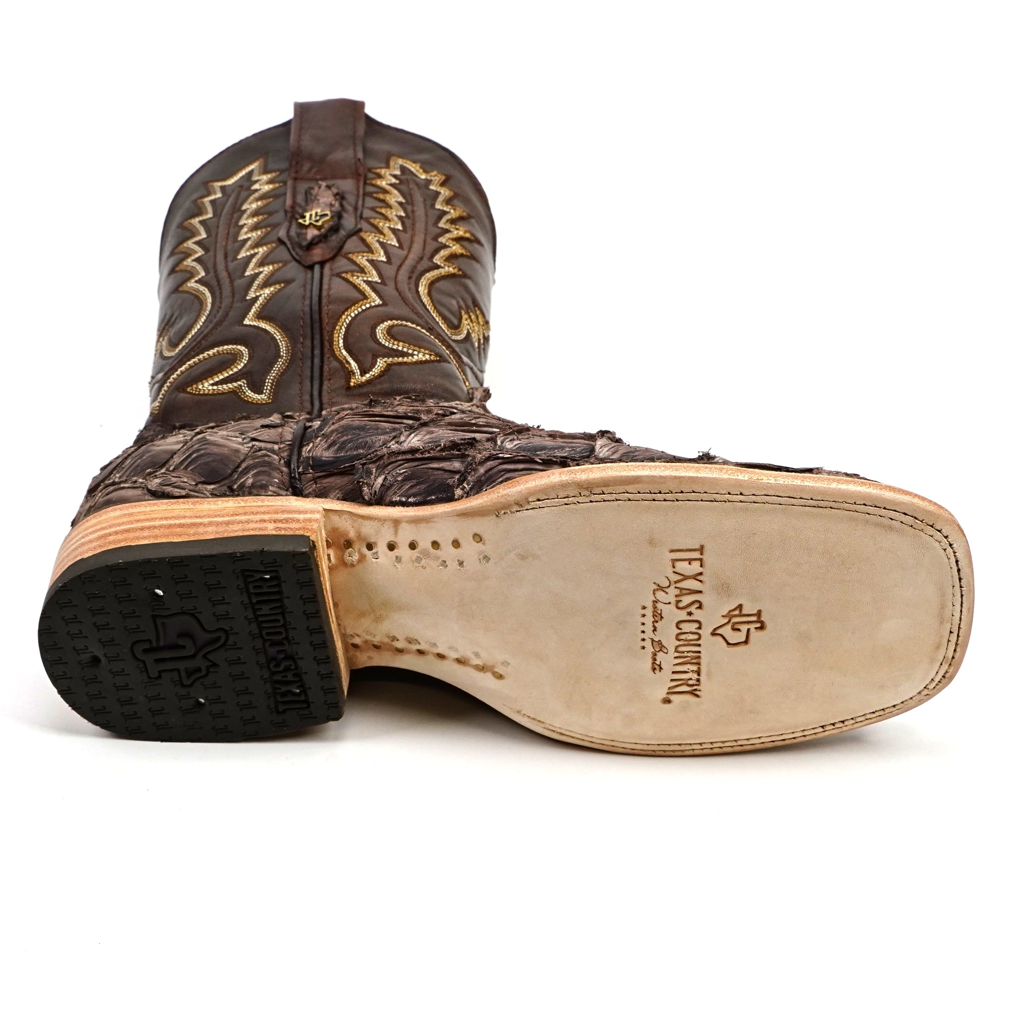 Connor Pirarucu Fish Boots - White Matte - Square Toe (PZ60)