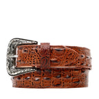 Caiman Cognac Belt - Embossed Leather (C-IMI)