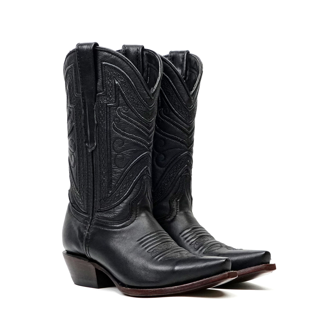 Botas Mestizo Negras de Caña Corta - Punta Vaquera (E759)