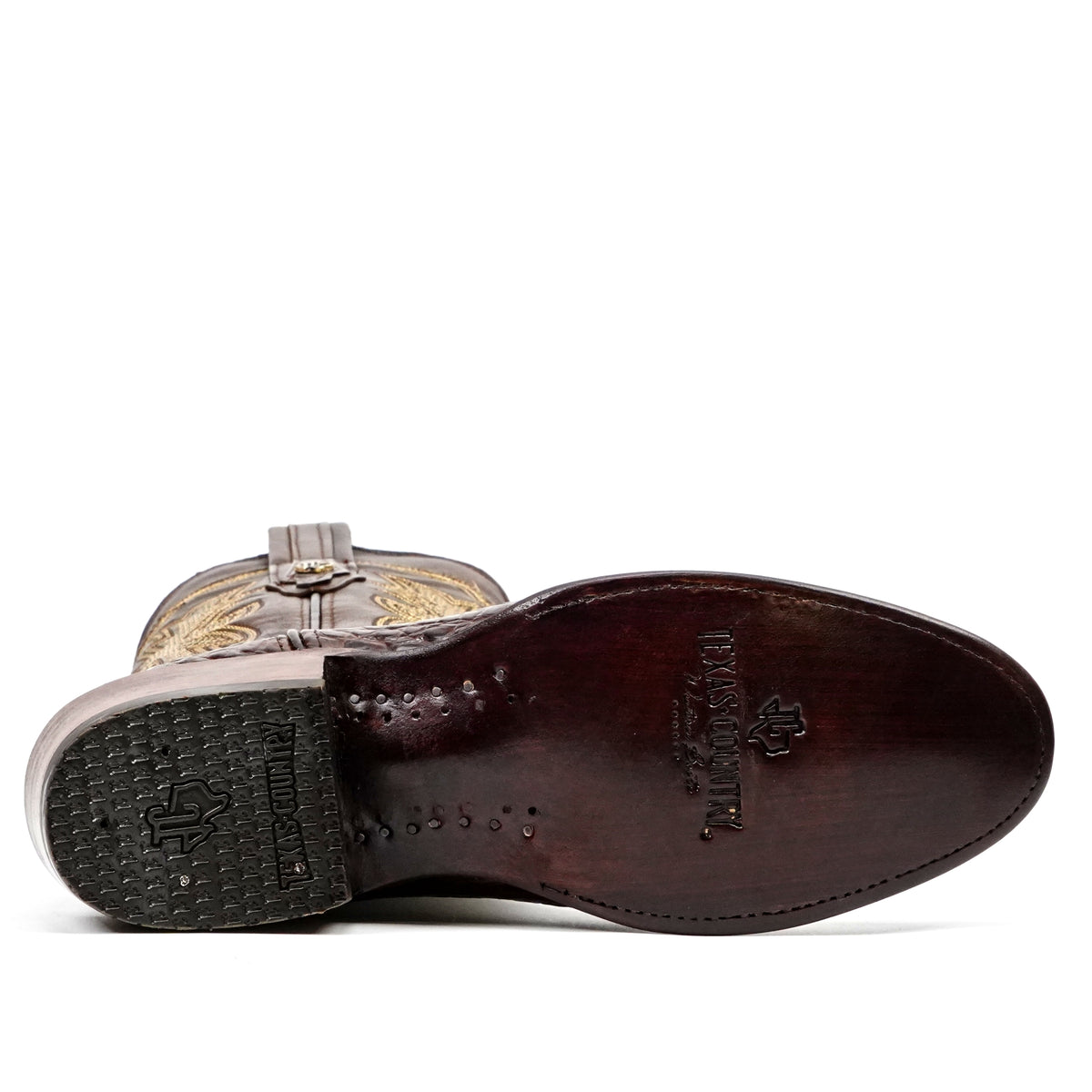 Rhodes Caiman Hornback Boots - Brown - Roper Toe