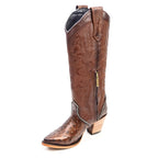 Paris Ostrich - Tall Shaft Bronze - J Toe