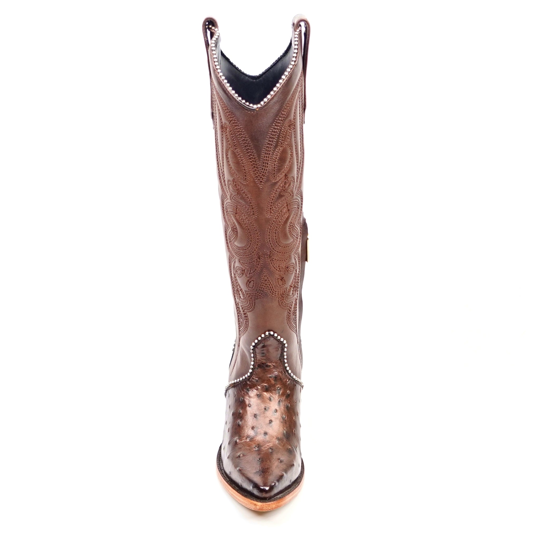 Paris Ostrich - Tall Shaft Bronze - J Toe