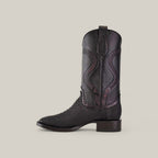Tanner Platinum Python Boots (Diamond) - Nubuck Black - Square Toe