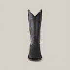 Tanner Platinum Python Boots (Diamond) - Nubuck Black - Square Toe