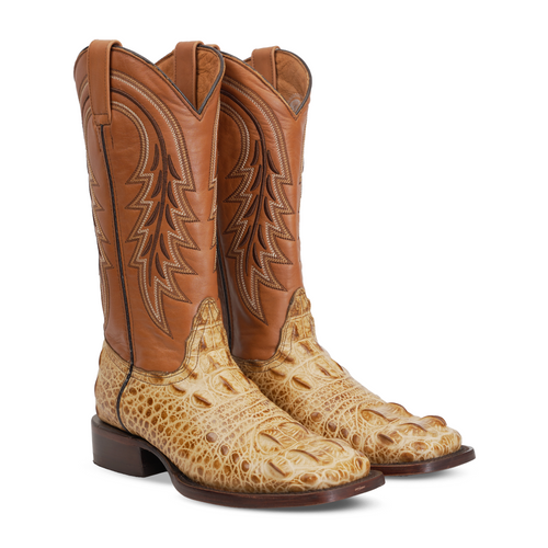 Alligator Head Orix Boots - Embossed Leather - Square Toe (E950) - Gomez Western Wear