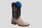 Braxton Python Boots - Natural Gray - Square Toe
