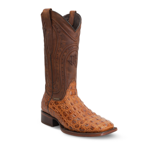 Alligator Hornback Brandy Boots - Embossed Leather - Square Toe (E930) - Gomez Western Wear