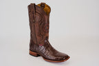 James Alligator Belly Boots - Brown - Square Toe (LG10)
