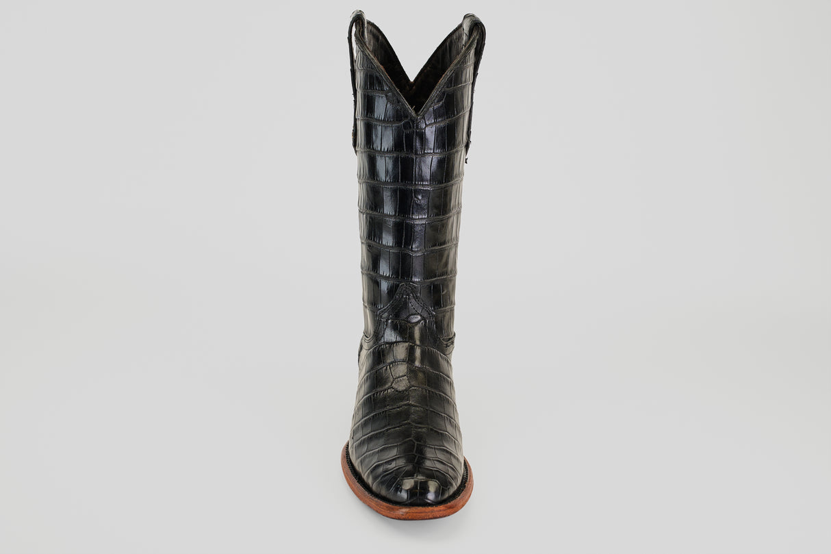 James - Black - Round Toe (Full Alligator)