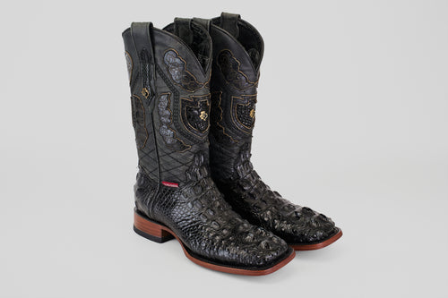 James - Black - Square Toe (Alligator Head)