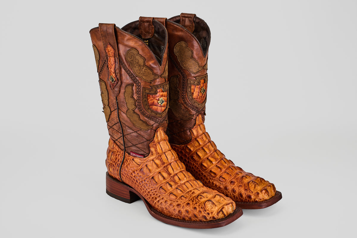 James - Cognac - Square Toe (Alligator  Head)