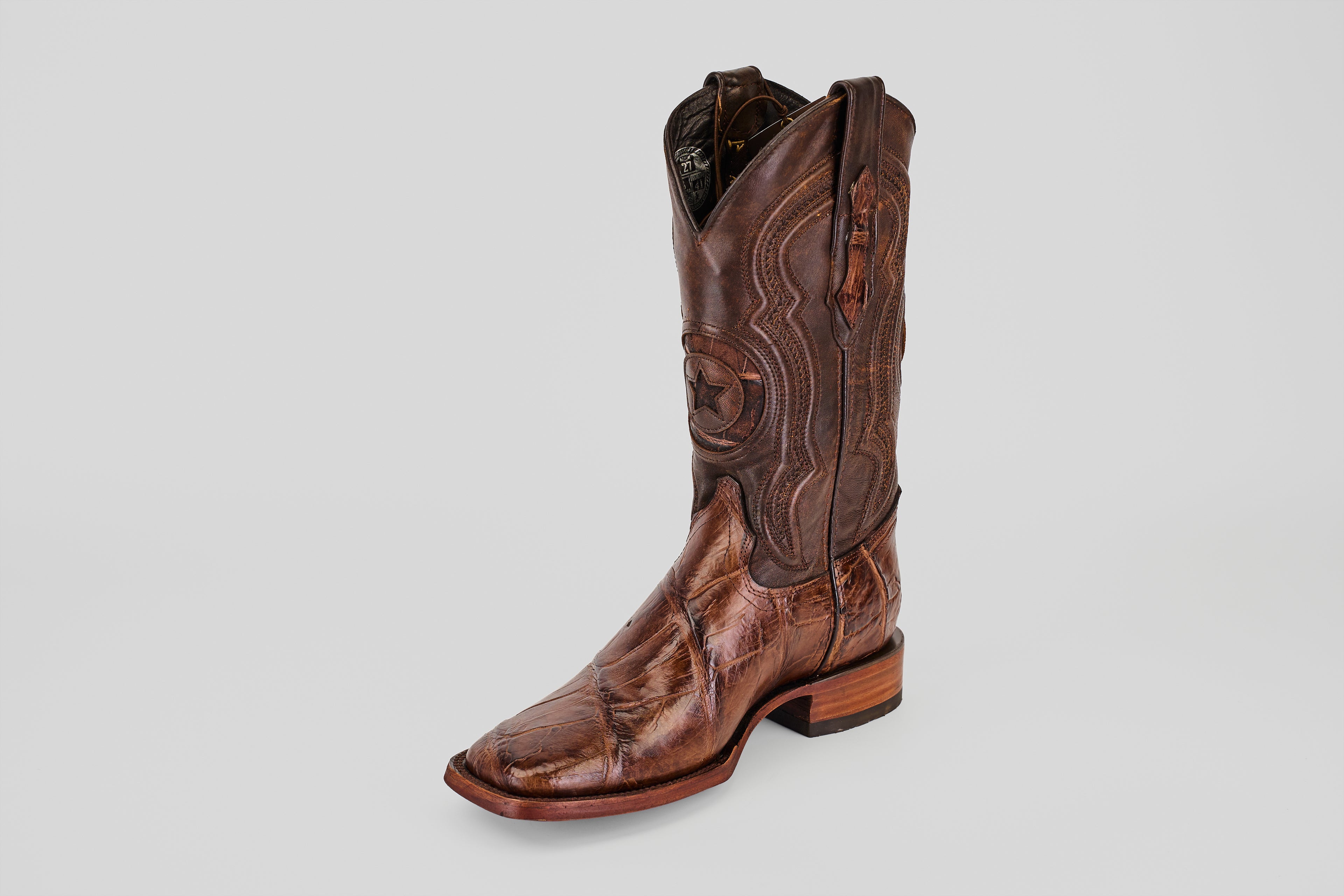 James Alligator Hornback Boots - Tobacco - Square Toe (LG10)