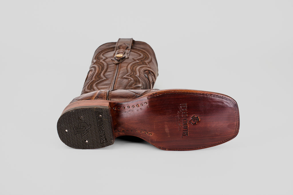 James Alligator Hornback Boots - Tobacco - Square Toe (LG10)