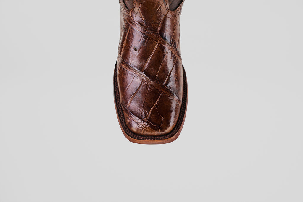 James Alligator Hornback Boots - Tobacco - Square Toe (LG10)