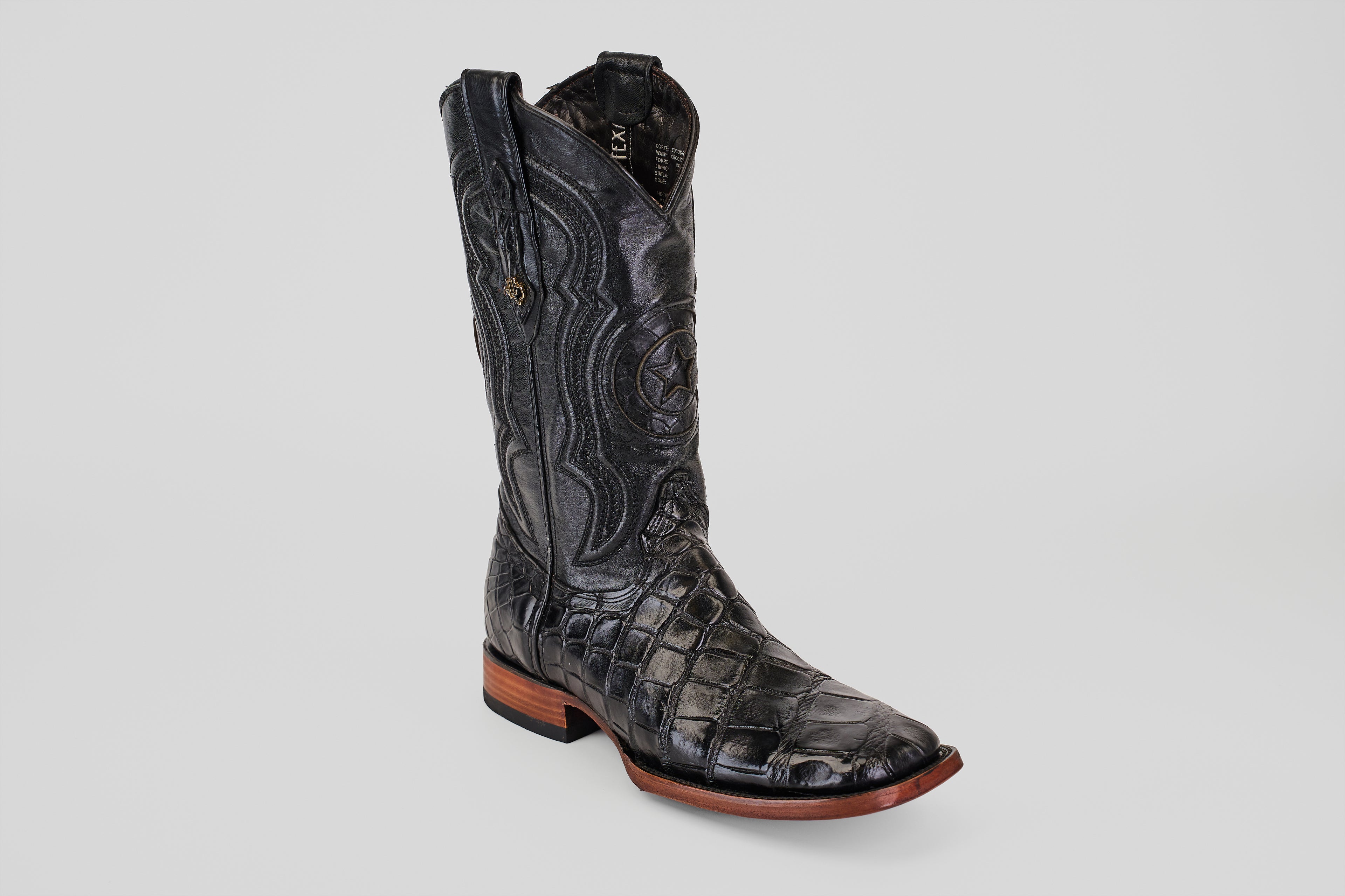 James Alligator Hornback Boots - Black - Square Toe (LG10)