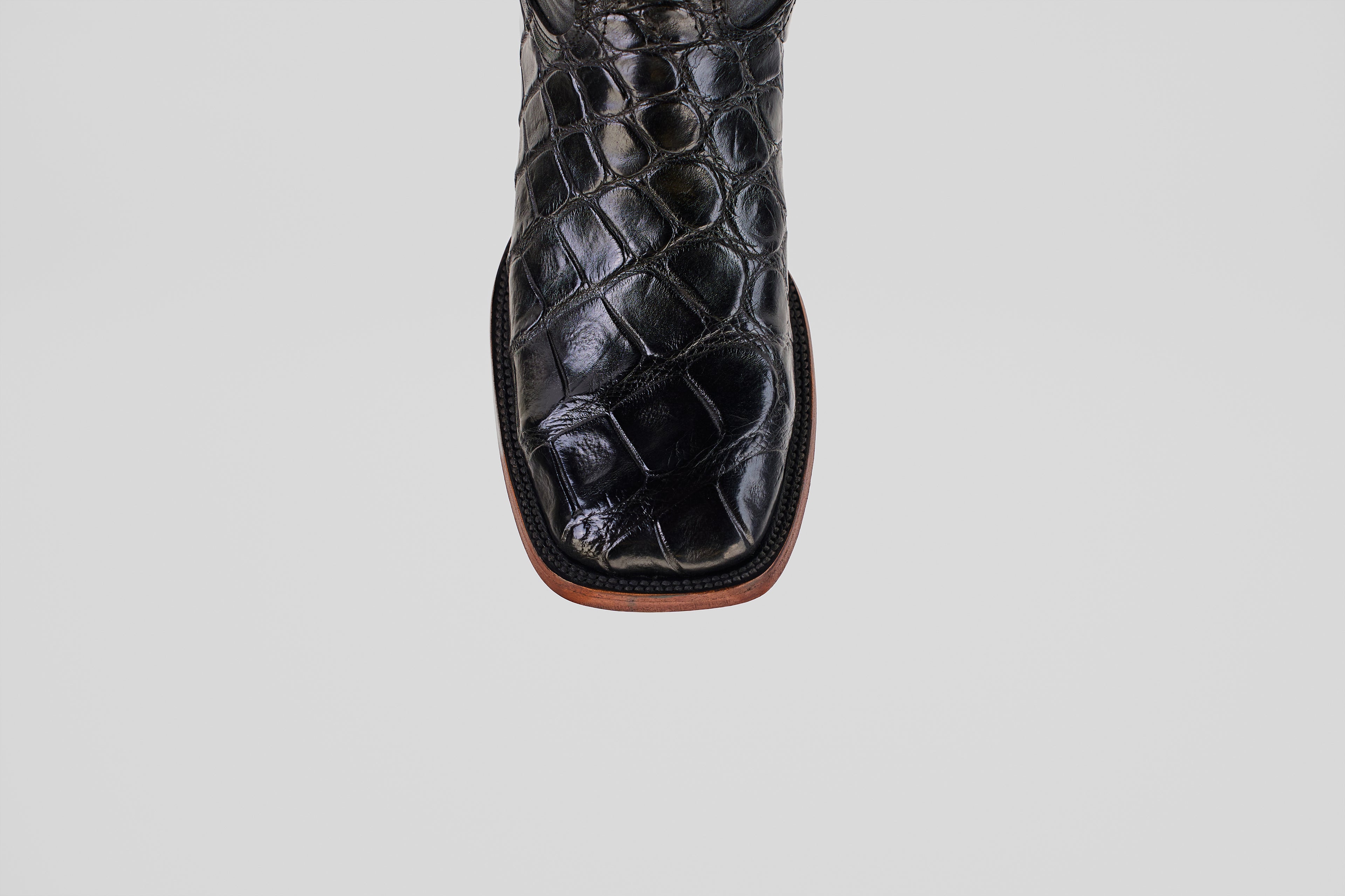 James Alligator Hornback Boots - Black - Square Toe (LG10)