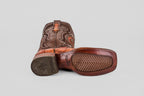 James Alligator Hornback Boots - Brandy - Square Toe (LG10)