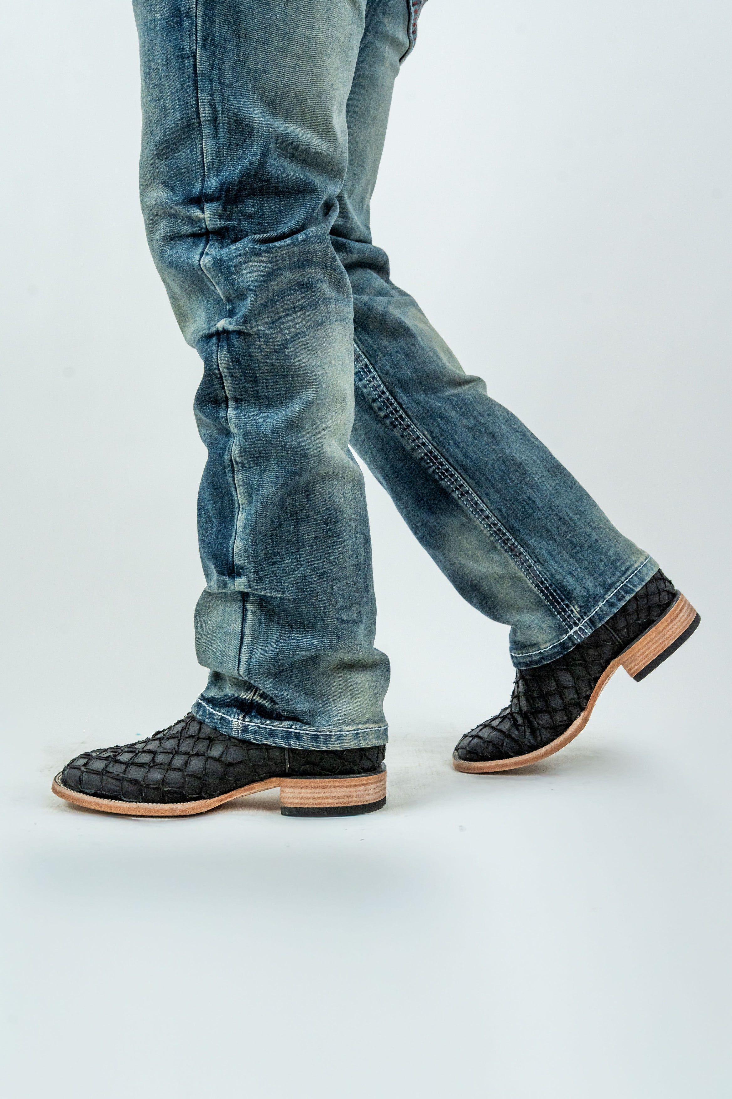 Rough Spur - Men's Boot Cut Light Wash Denim Jeans (RS-016)