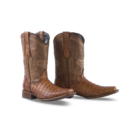 Promo Texas Country Exotic Boot Caiman Belly Camel Fonseca TC Toe