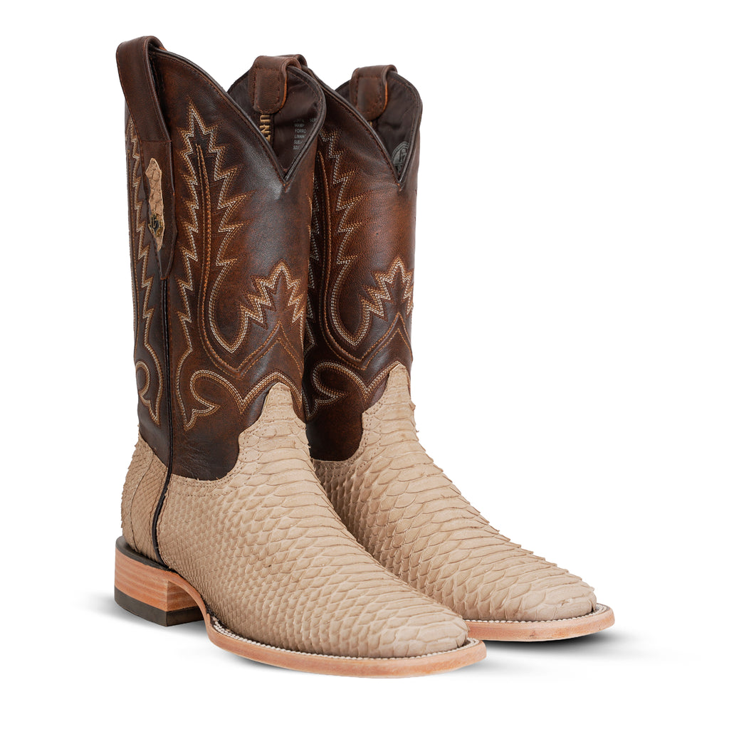 Botas Tanner Cappuccino Python - Punta Cuadrada (PN30)