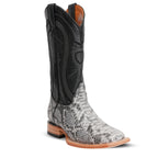 Botas Vaqueras Python Natural - Piel Gofrada - Punta Cuadrada (E913)